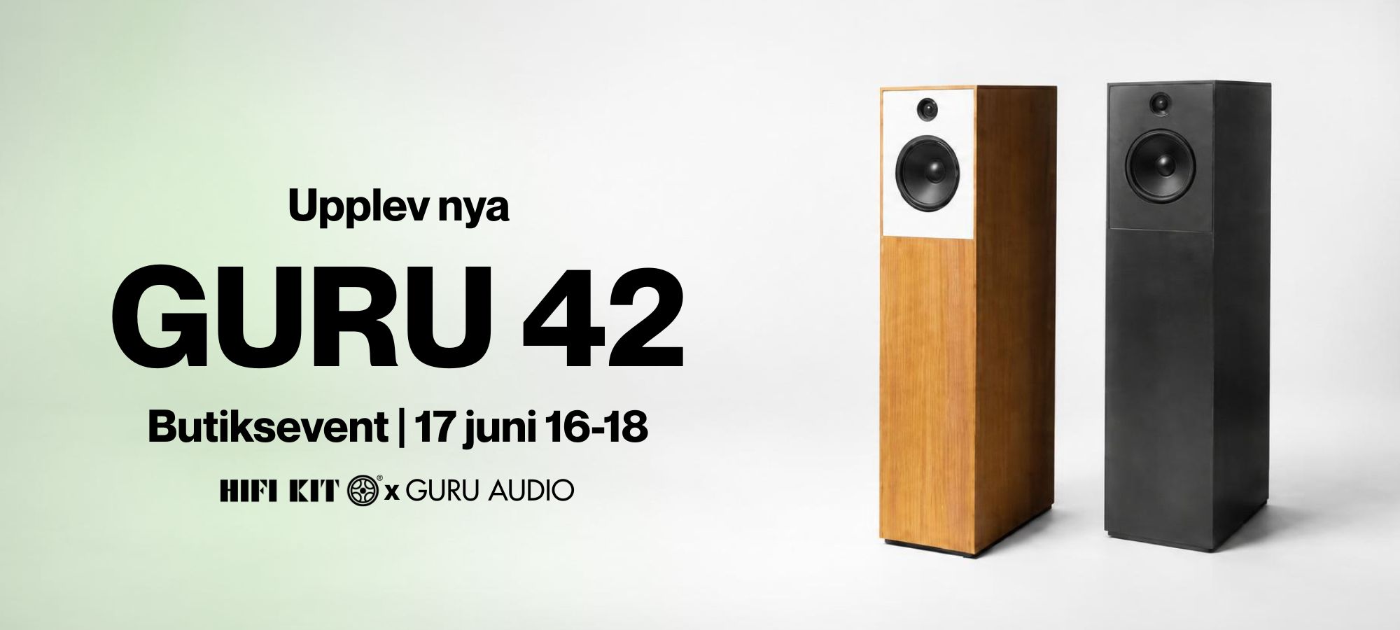 Välkommen till Hifi Kit den 17 juni kl. 16–18 när vi tillsammans med Guru Audio presenterar nya Guru 42 – den största modellen i serien.