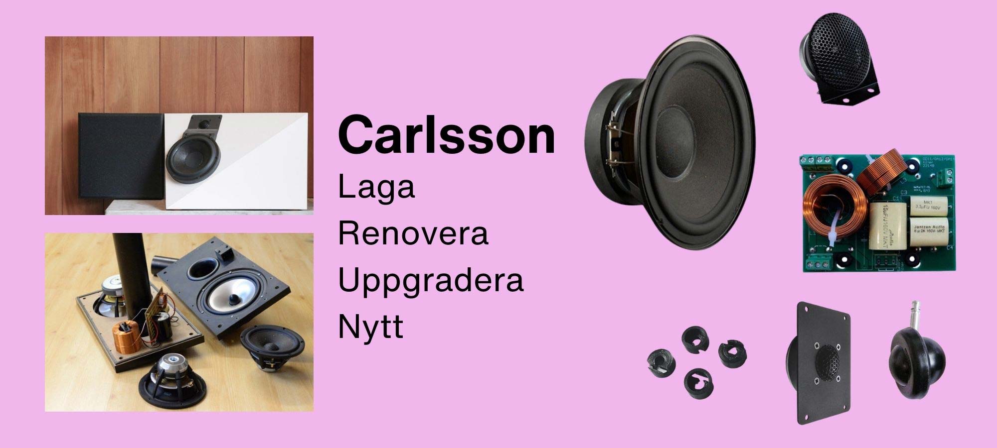 Allt för dina Carlssonhögtalare! Sonab OD-11, OA-12, OA-14, OA-116, OA-2212, OA-50, OA-51, OA-52, OA-61, OA-5, OA-6, med flera