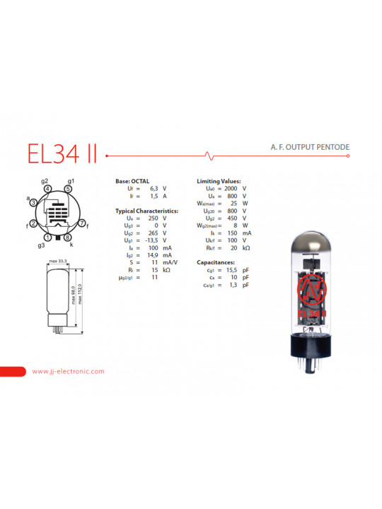 EL34 II paket med fyra matchade rör